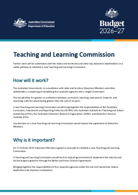 2026-27 Budget factsheet - Teaching and Learning Commission.pdf