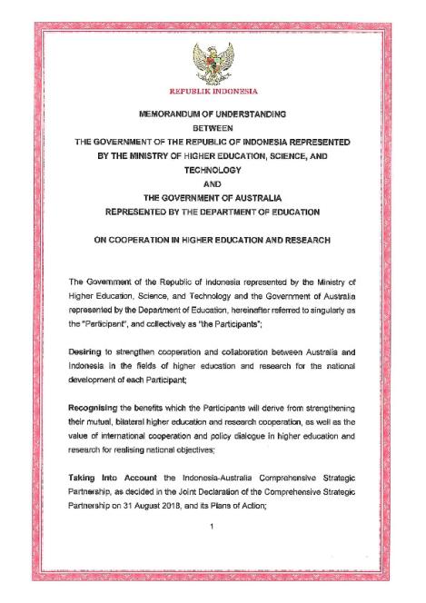 MOU with Indonesia - Higher Education and Research - signed 12 November 2025.pdf