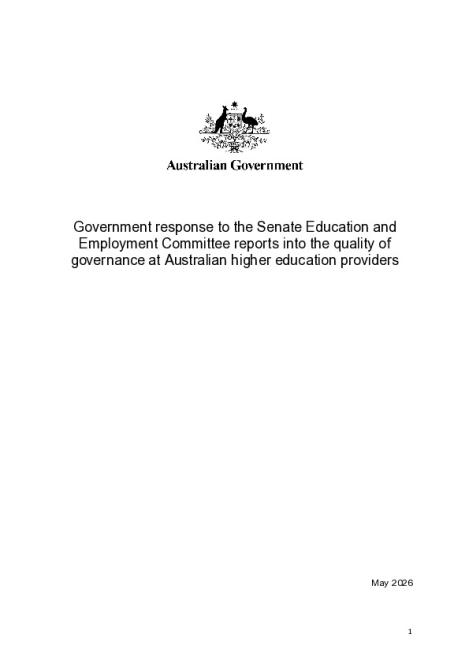 Australian Government response - Senate Inquiry into quality of governance.pdf