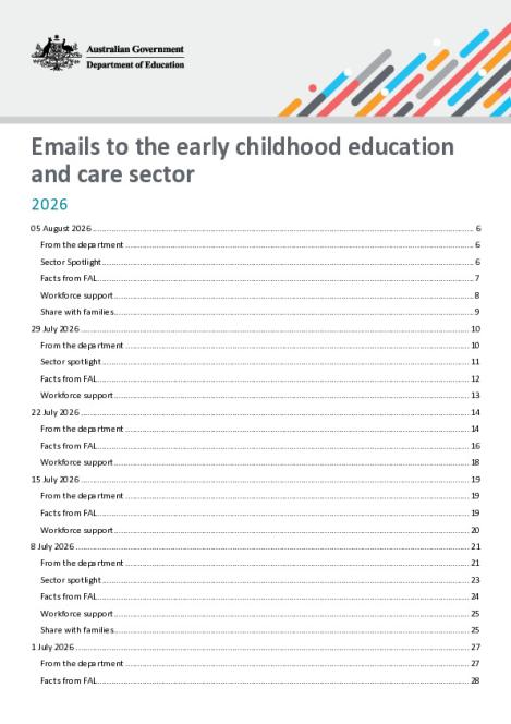 2026 Emails to the early childhood education and care sector updated 05 August 2026.pdf