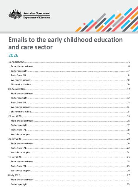 2026 Emails to the early childhood education and care sector updated 12 August 2026.pdf