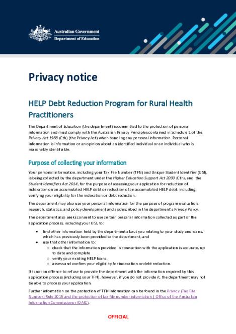 Privacy Notice myHELP Reduction Portal Rural Health Practitioners.pdf