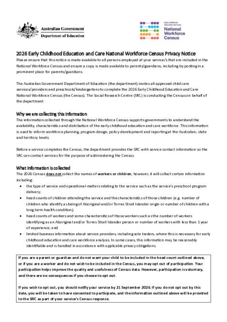 2026 Early Childhood Education and Care National Workforce Census Privacy Notice.pdf