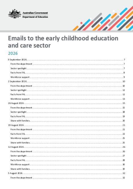 2026 Emails to the early childhood education and care sector updated 9 September 2026.pdf