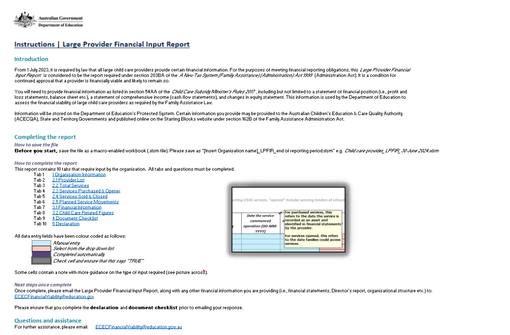 Large Provider Financial Input Report – 2025-26 Financial Year thumbnail.