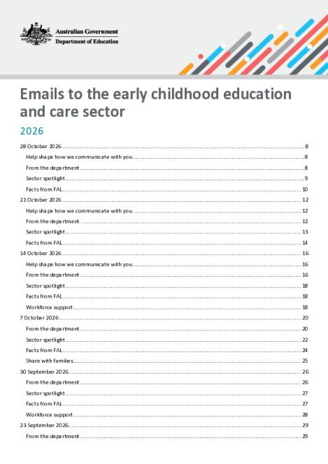 2026 Emails to the early childhood education and care sector updated 28 October 2026 .pdf