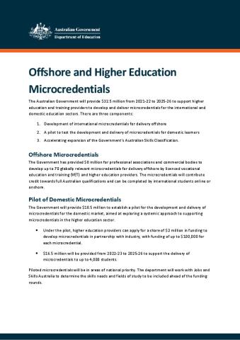 Microcredentials Pilot in Higher Education Factsheet.pdf